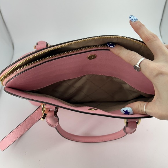 Michael Kors Bag Womens Large Cindy Leather LG Dome Purse Crossbody Satchel - Picture 8 of 16